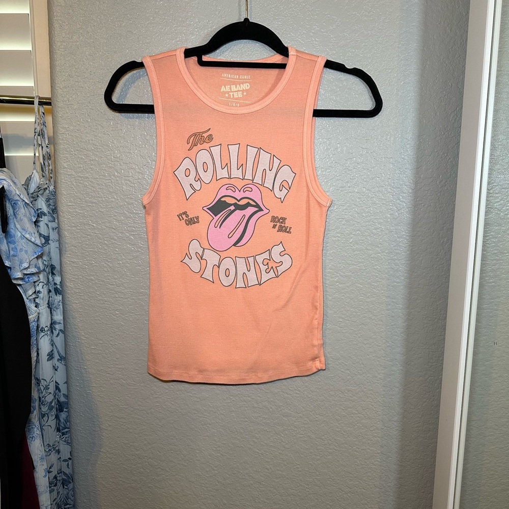 AEO Rolling Stones Peach Tank Top